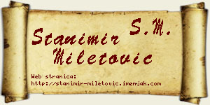 Stanimir Miletović vizit kartica